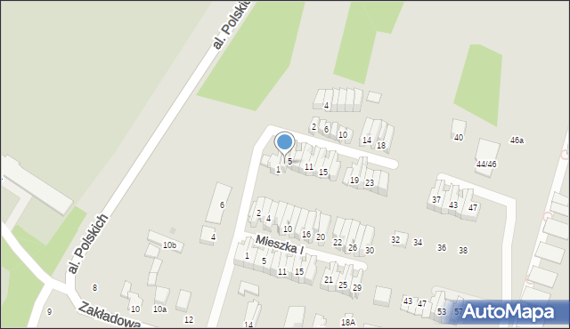 Łódź, Bolesława Krzywoustego, 3, mapa Łodzi