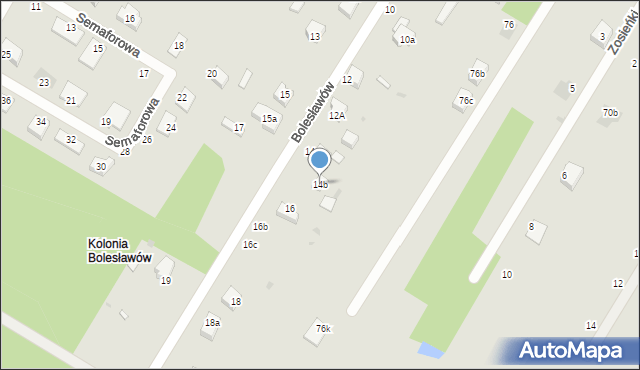 Łódź, Bolesławów, 14b, mapa Łodzi