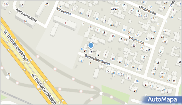 Łódź, Bogusławskiego Wojciecha, 12, mapa Łodzi