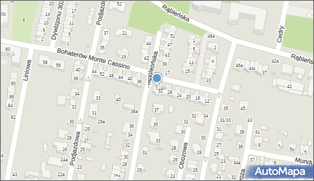 Łódź, Bohaterów Monte Cassino, 34, mapa Łodzi