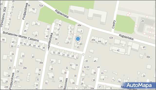 Łódź, Bohaterów Monte Cassino, 8, mapa Łodzi