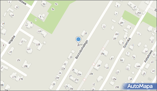 Łomianki, Borzobohatego Wojciecha, gen., 18, mapa Łomianki