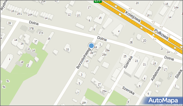 Łomianki, Borzobohatego Wojciecha, gen., 1b, mapa Łomianki