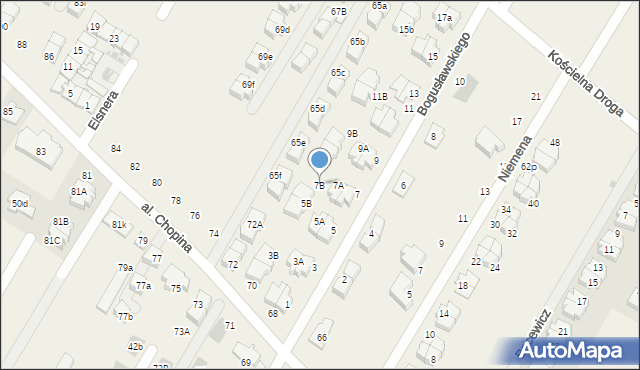 Łomianki Dolne, Bogusławskiego Wojciecha, 7B, mapa Łomianki Dolne