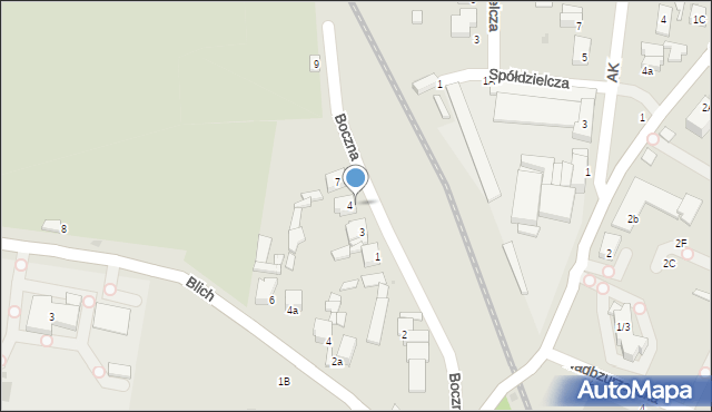 Łowicz, Boczna, 5, mapa Łowicza