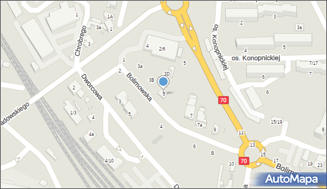 Łowicz, Bolimowska, 3, mapa Łowicza