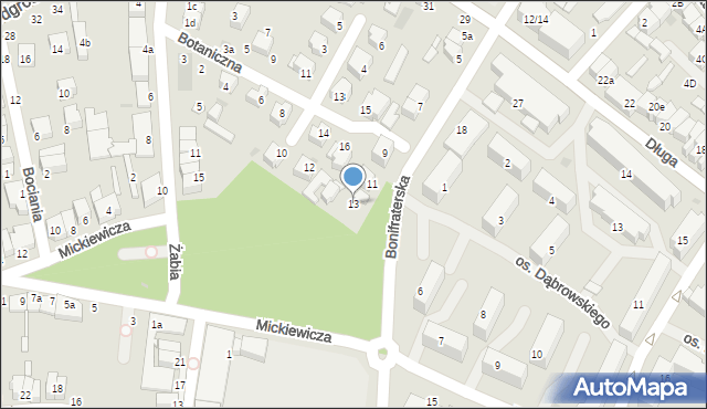 Łowicz, Bonifraterska, 13, mapa Łowicza