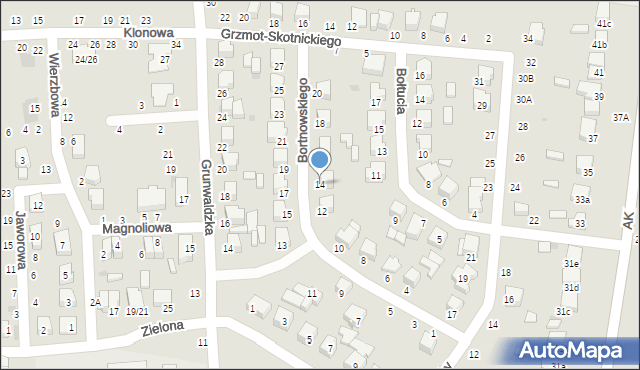 Łowicz, Bortnowskiego Władysława, gen., 14, mapa Łowicza