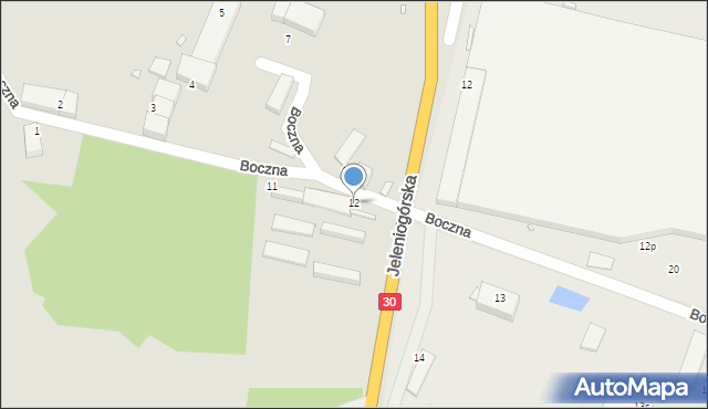 Lubań, Boczna, 12, mapa Lubań