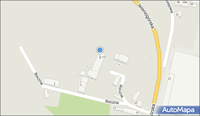 Lubań, Boczna, 5, mapa Lubań