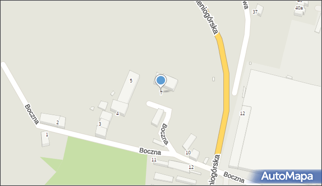 Lubań, Boczna, 7, mapa Lubań