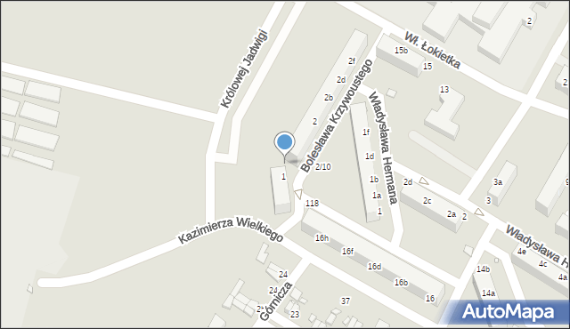 Lubań, Bolesława Krzywoustego, 1a, mapa Lubań