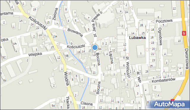 Lubawka, Boczna, 1A, mapa Lubawka