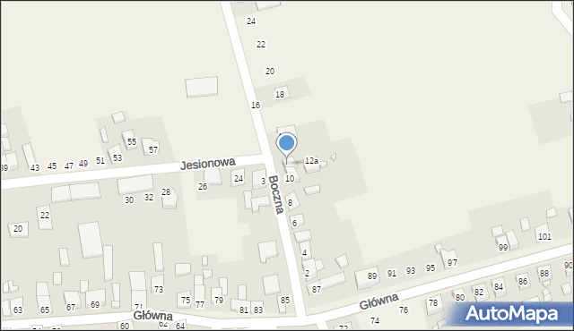 Lubecko, Boczna, 12, mapa Lubecko