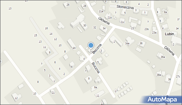Lubin, Boczna, 2, mapa Lubin