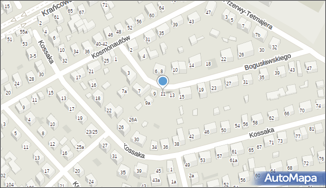 Lublin, Bogusławskiego Wojciecha, 11, mapa Lublina