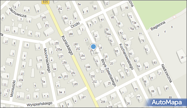Lublin, Boya-Żeleńskiego Tadeusza, 19a, mapa Lublina