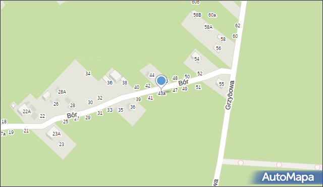 Lublin, Bór, 43a, mapa Lublina