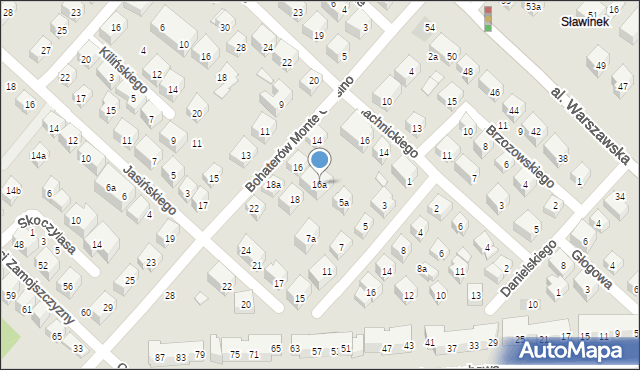 Lublin, Bohaterów Monte Cassino, 16a, mapa Lublina
