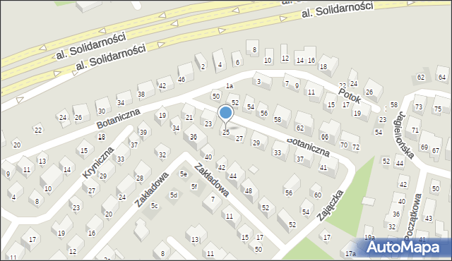 Lublin, Botaniczna, 25, mapa Lublina