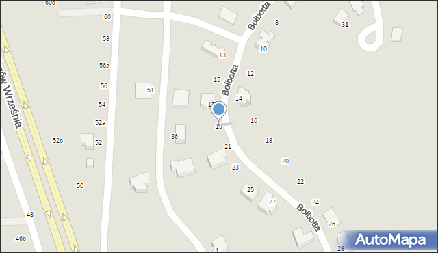 Lublin, Bołbotta Jana, ppor., 19, mapa Lublina