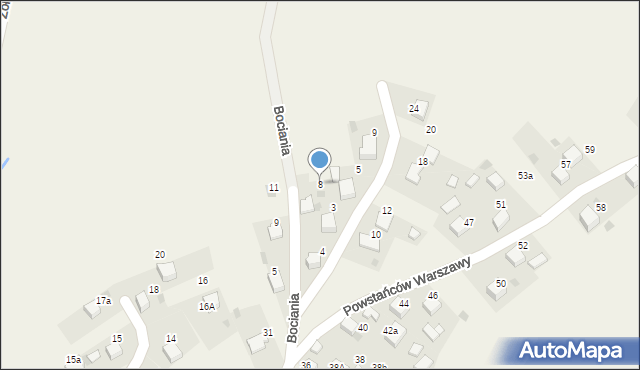 Luszowice, Bociania, 8, mapa Luszowice