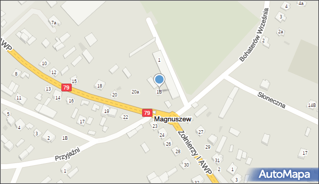 Magnuszew, Bohaterów Września, 1B, mapa Magnuszew