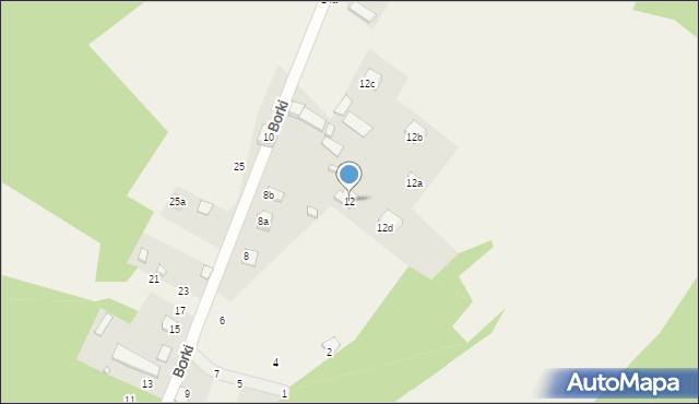 Majdan Wielki, Borki, 12, mapa Majdan Wielki