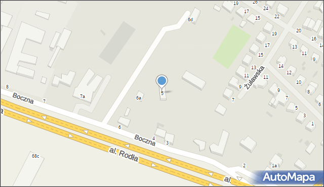 Malbork, Boczna, 5, mapa Malborka