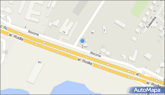 Malbork, Boczna, 6, mapa Malborka