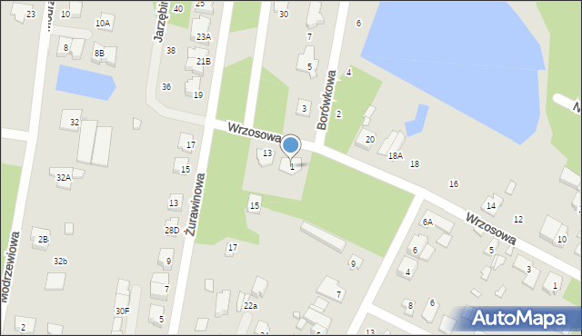 Marki, Borówkowa, 1, mapa Marki