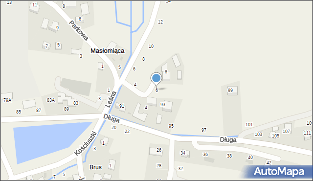 Masłomiąca, Bociania, 6, mapa Masłomiąca