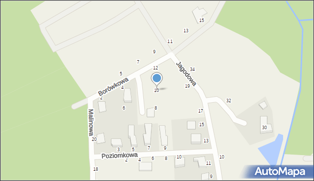 Mechlin, Borówkowa, 10, mapa Mechlin