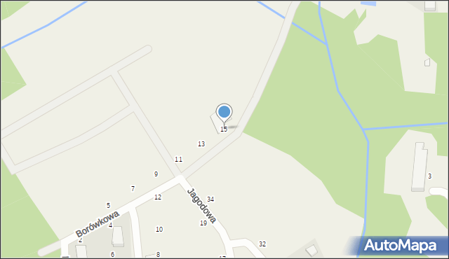 Mechlin, Borówkowa, 15, mapa Mechlin