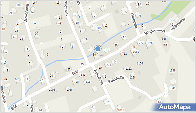 Meszna, Bór, 61, mapa Meszna