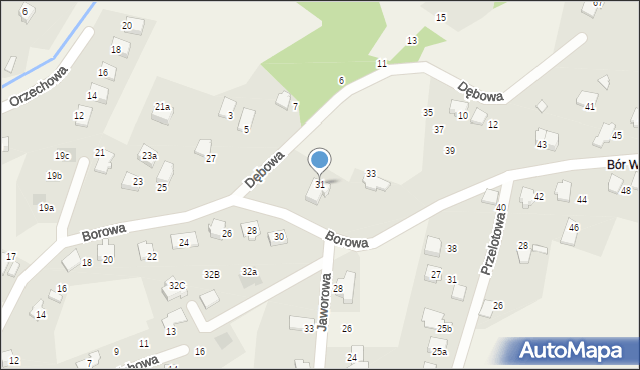 Meszna, Borowa, 31, mapa Meszna