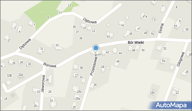 Meszna, Borowa, 40, mapa Meszna