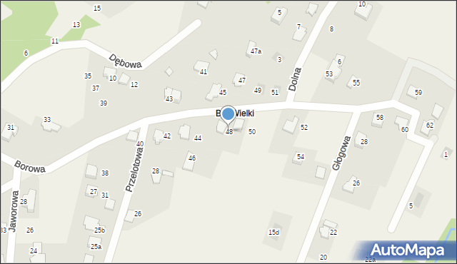Meszna, Borowa, 48, mapa Meszna