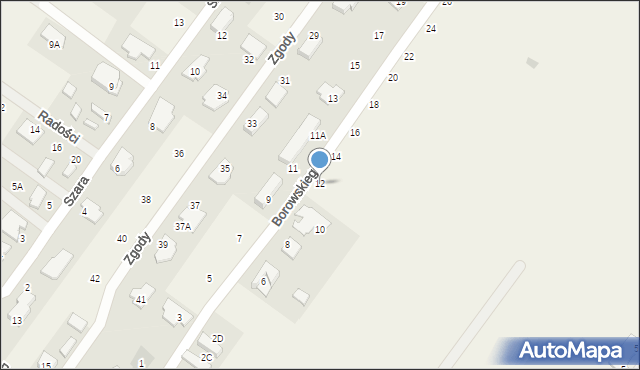 Michałowice-Wieś, Borowskiego Tadeusza, 12, mapa Michałowice-Wieś