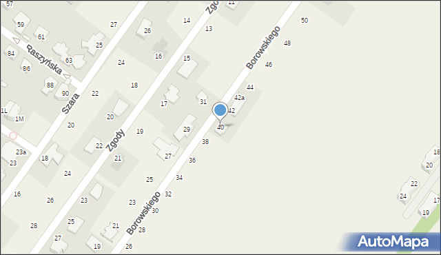 Michałowice-Wieś, Borowskiego Tadeusza, 40, mapa Michałowice-Wieś