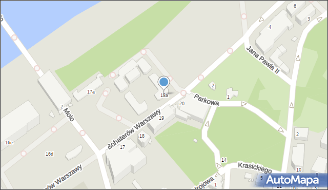 Międzyzdroje, Bohaterów Warszawy, 18a, mapa Międzyzdroje