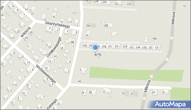 Mielec, Boguszewskiej, 8b, mapa Mielca