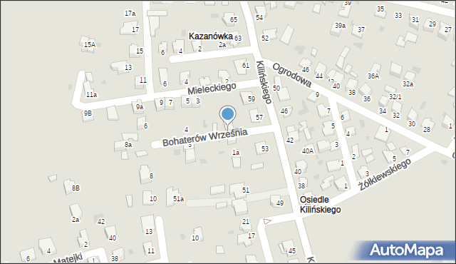 Mielec, Bohaterów Września, 2, mapa Mielca