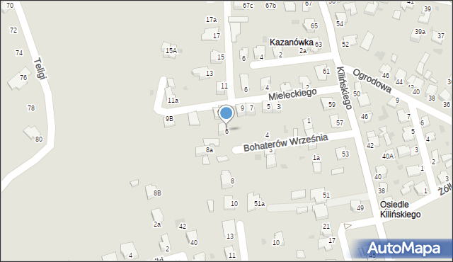 Mielec, Bohaterów Września, 6, mapa Mielca