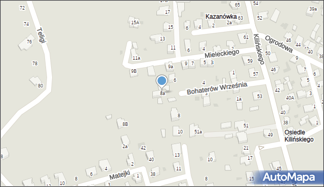 Mielec, Bohaterów Września, 8a, mapa Mielca