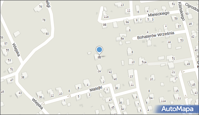 Mielec, Bohaterów Września, 8B, mapa Mielca