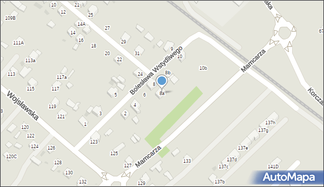 Mielec, Bolesława Wstydliwego, 8a, mapa Mielca