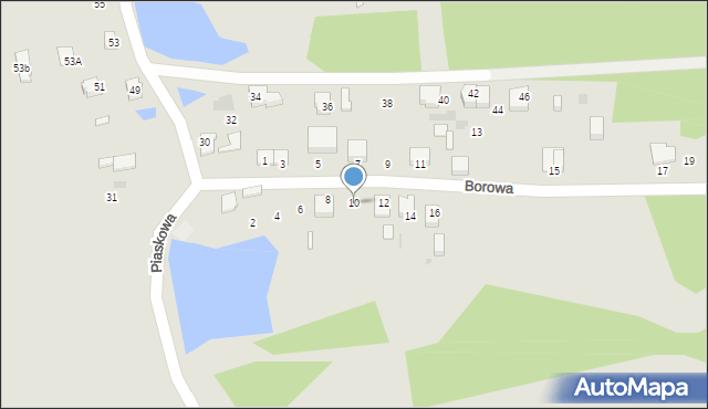 Mikołów, Borowa, 10, mapa Mikołów