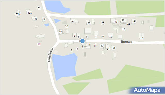Mikołów, Borowa, 6, mapa Mikołów