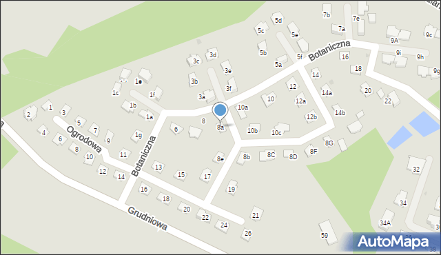 Mikołów, Botaniczna, 8a, mapa Mikołów